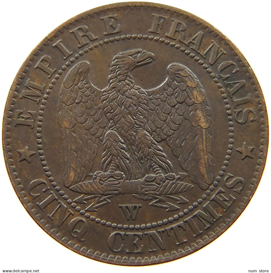 FRANCE 5 CENTIMES 1855 W Napoleon III. (1852-1870) #s036 0235 - 5 Centimes