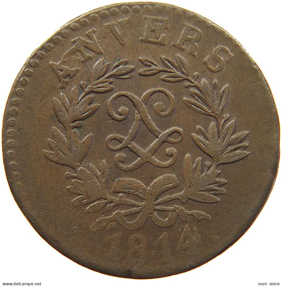 FRANCE 5 CENTIMES 1814 Napoleon I. (1804-1814, 1815) ANTWERP #t017 0147 - 5 Centimes