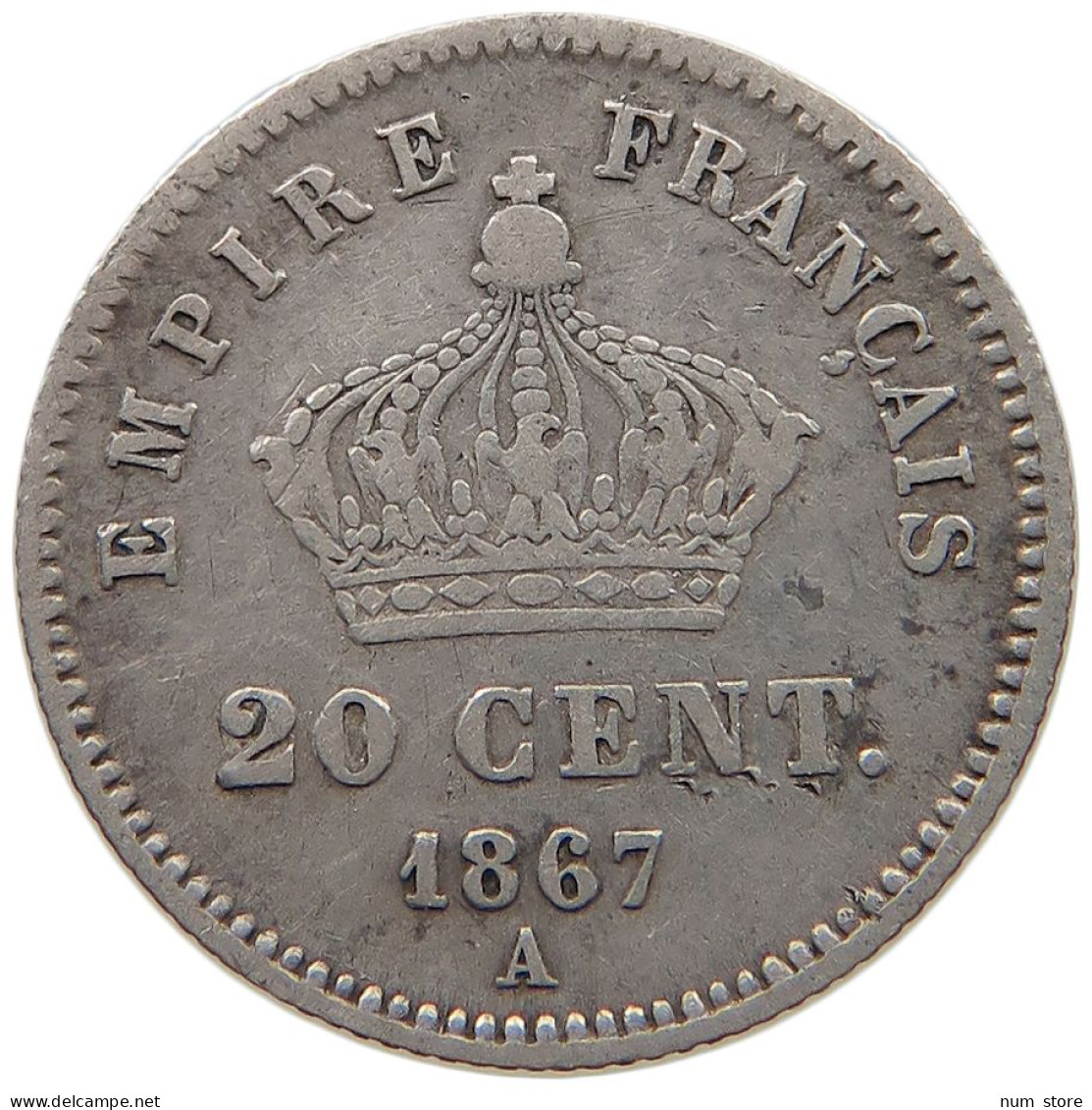 FRANCE 20 CENTIMES 1867 A Napoleon III. (1852-1870) #c034 0471 - 20 Centimes