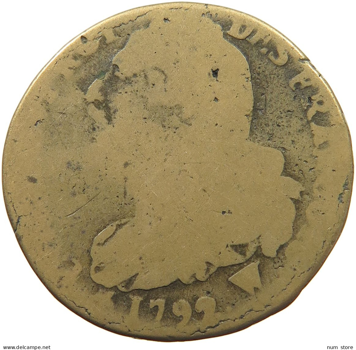 FRANCE 2 SOLS 1792 W Louis XVI (1774-1793) #c009 0151 - 1791-1792 Constitution (An I)