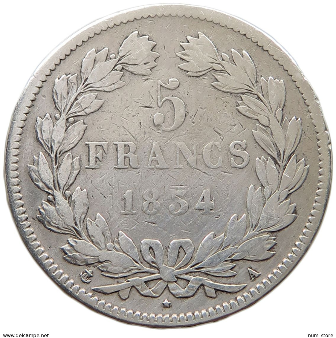FRANCE 5 FRANCS 1834 A LOUIS PHILIPPE I. (1830-1848) #a001 0137 - 5 Francs