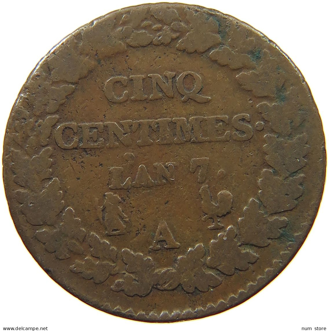 FRANCE 5 CENTIMES AN 7 A  #s075 0717 - 5 Centimes