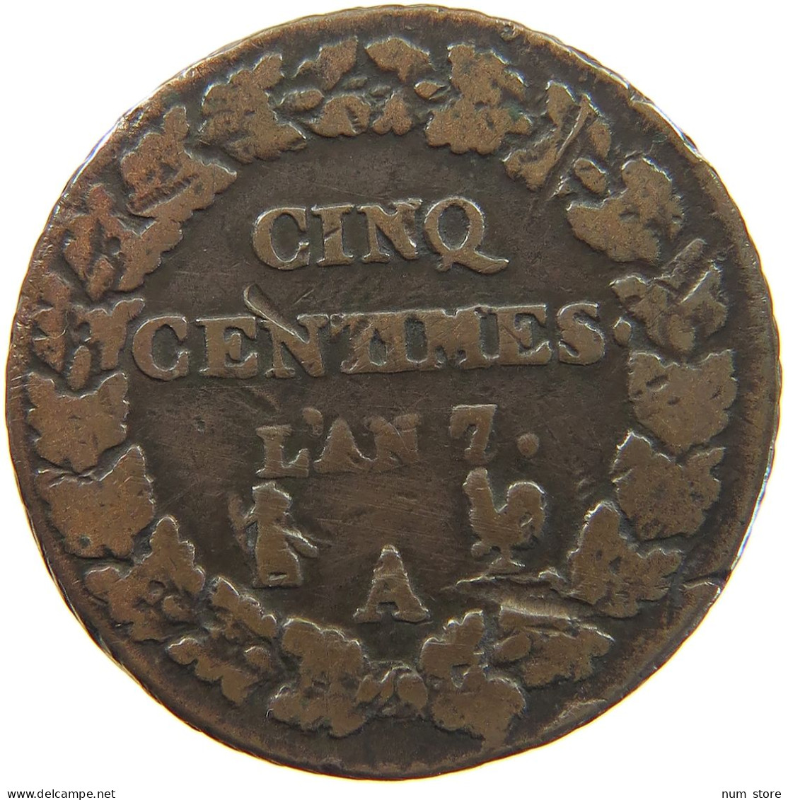 FRANCE 5 CENTIMES AN 7  #c018 0085 - 5 Centimes