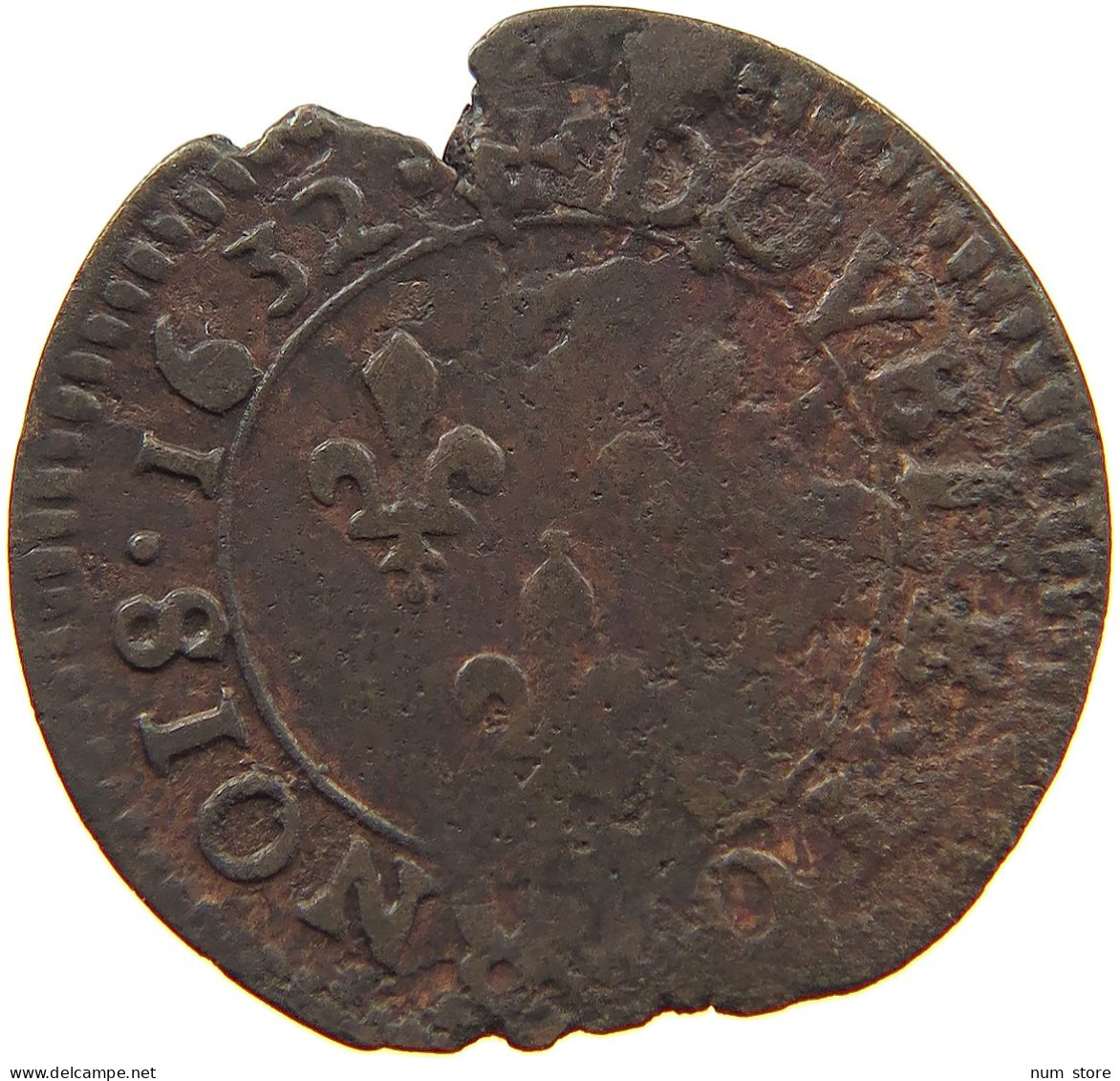 FRANCE DOUBLE TOURNOIS 1632 H LOUIS XIII. (1610–1643) #a016 0035 - 1610-1643 Ludwig XIII. Der Gerechte