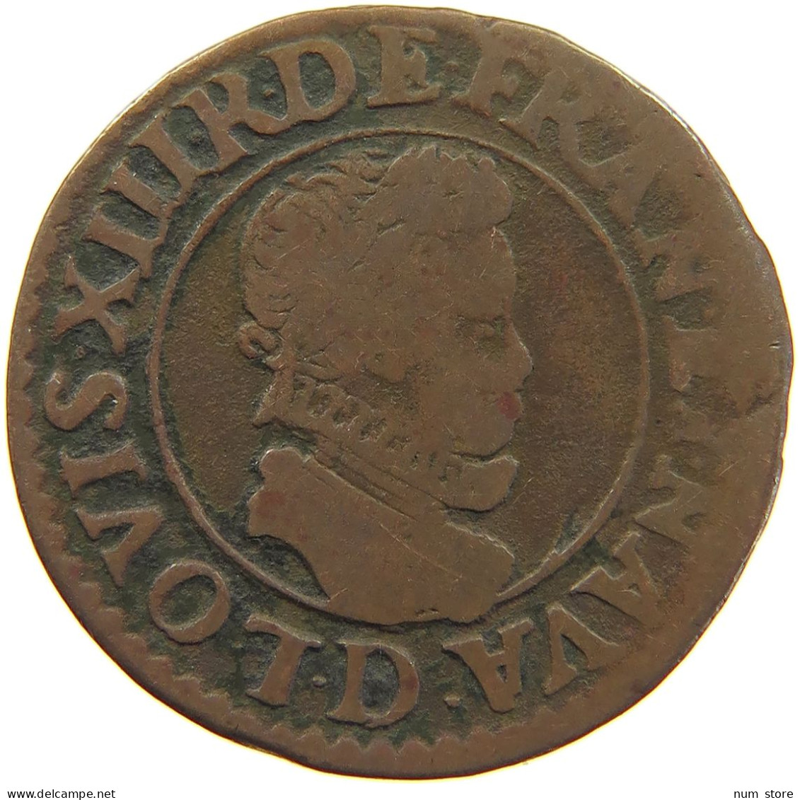 FRANCE DOUBLE TOURNOIS 1611 D LOUIS XIII. (1610–1643) #c034 0221 - 1610-1643 Ludwig XIII. Der Gerechte