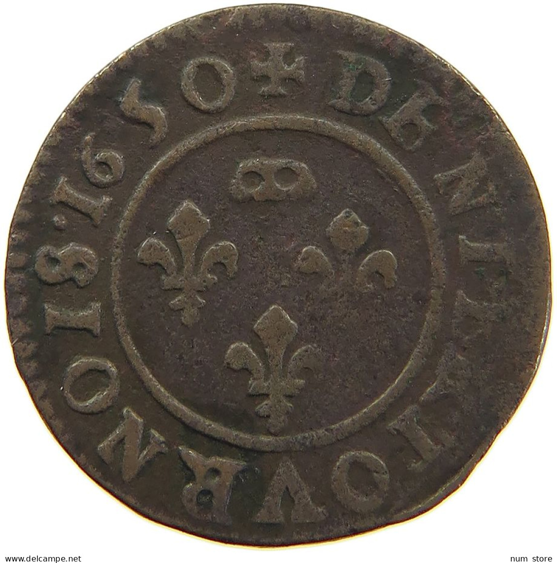 FRANCE DENIER 1650 DOMBES 1650 GASTON D'ORLEANS #t001 0543 - Dombes