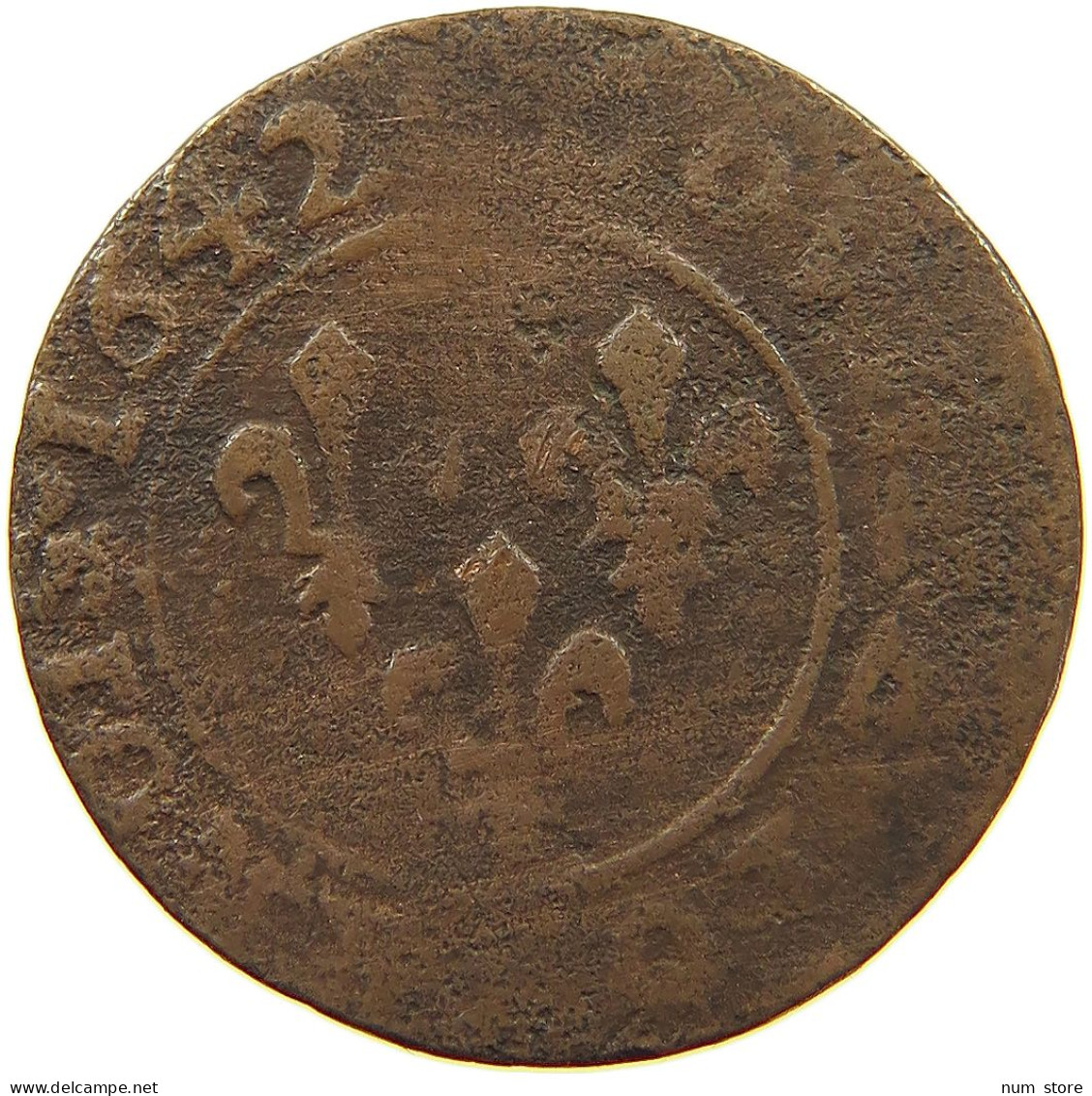 FRANCE DENIER 1642 LOUIS XIII. (1610–1643) #a016 0273 - 1610-1643 Louis XIII Le Juste