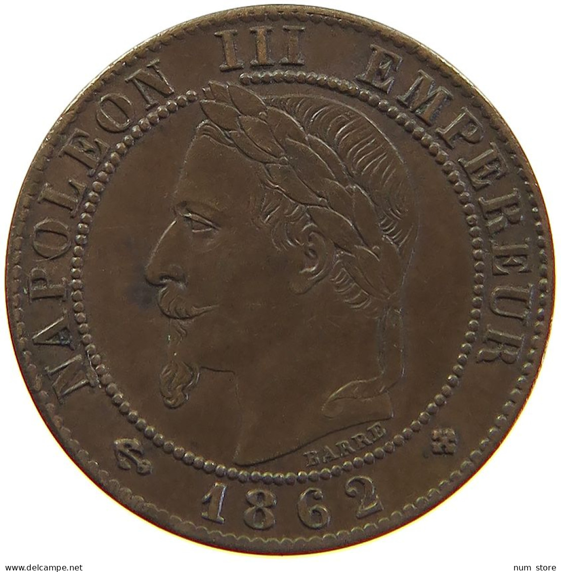 FRANCE CENTIME 1862 BB Napoleon III. (1852-1870) #t016 0229 - 1 Centime