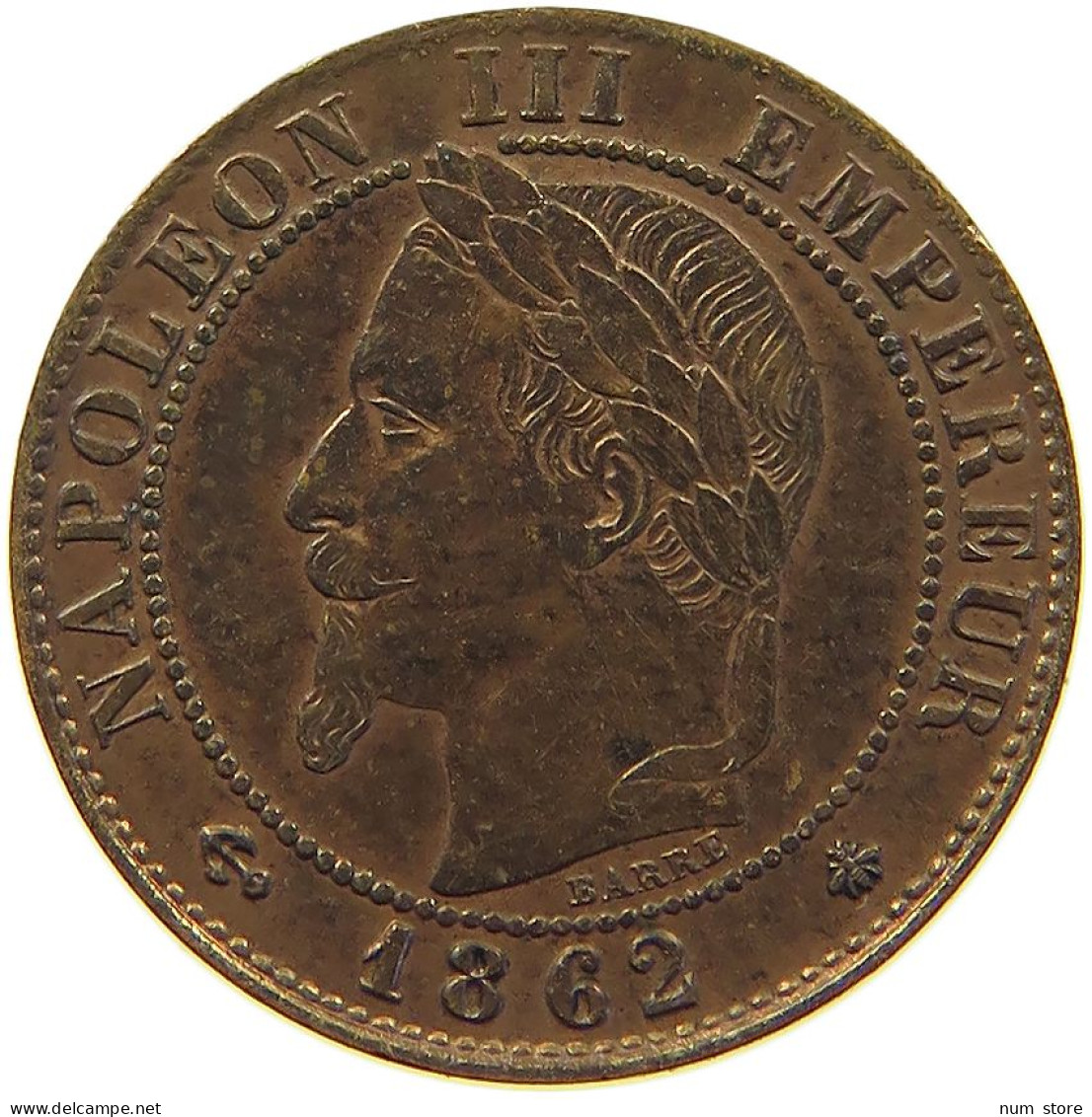 FRANCE CENTIME 1862 A Napoleon III. (1852-1870) #c057 0345 - 1 Centime