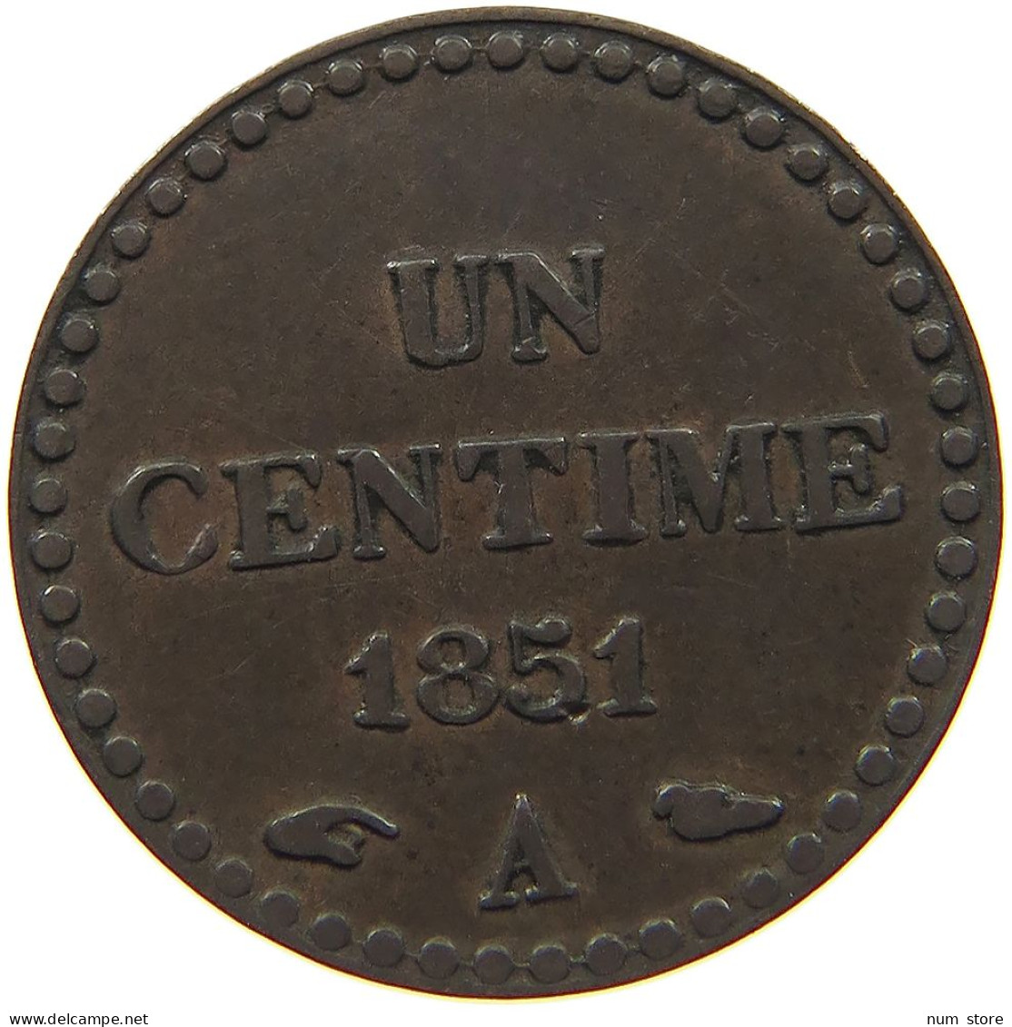 FRANCE CENTIME 1851 A  #c084 0217 - 1 Centime