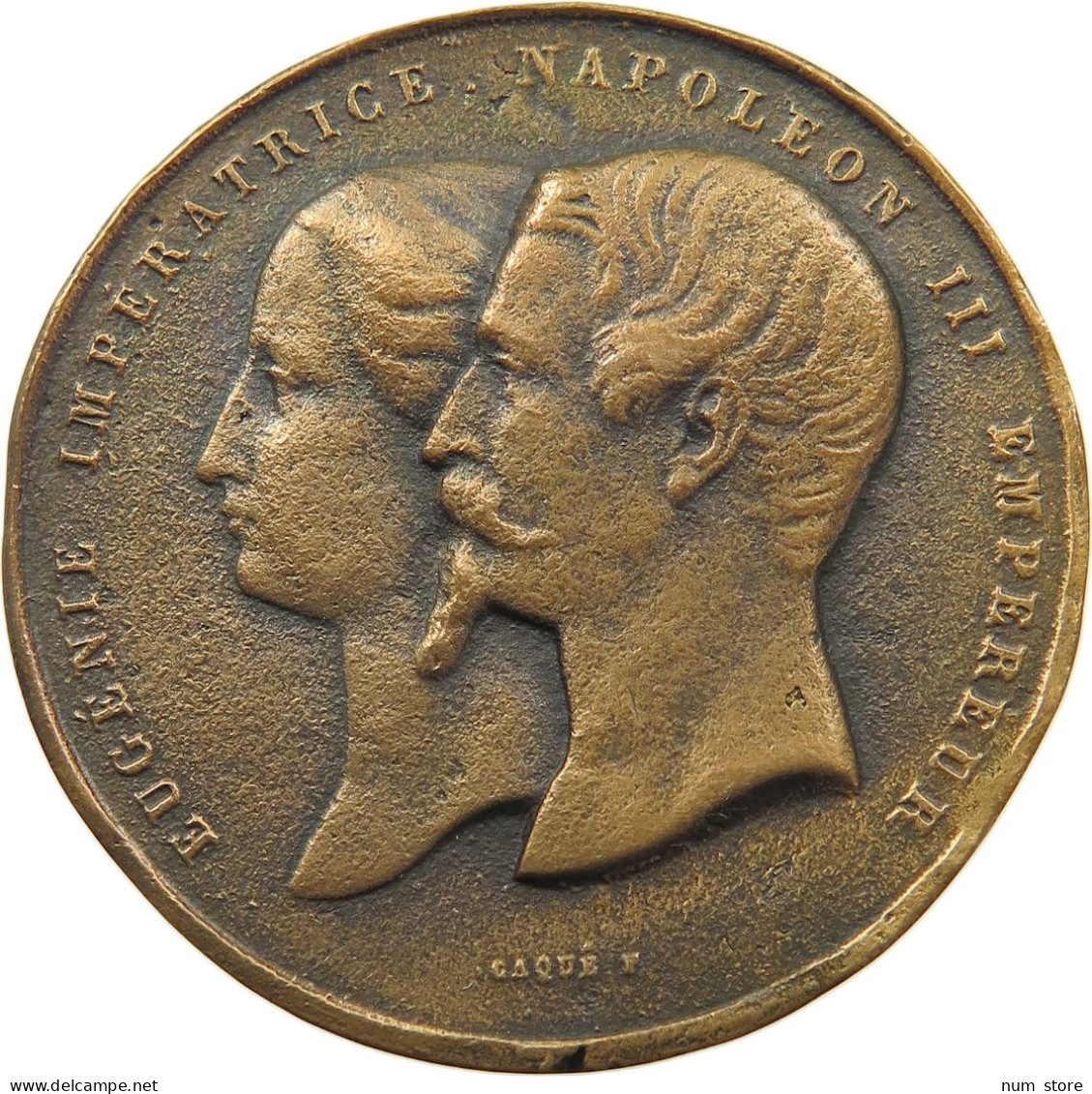 FRANCE MEDAL 1855 Napoleon III. (1852-1870) EUGENIE, CAQUE PALAIS DE L'INDUSTRIE #sm03 0415 - Other & Unclassified