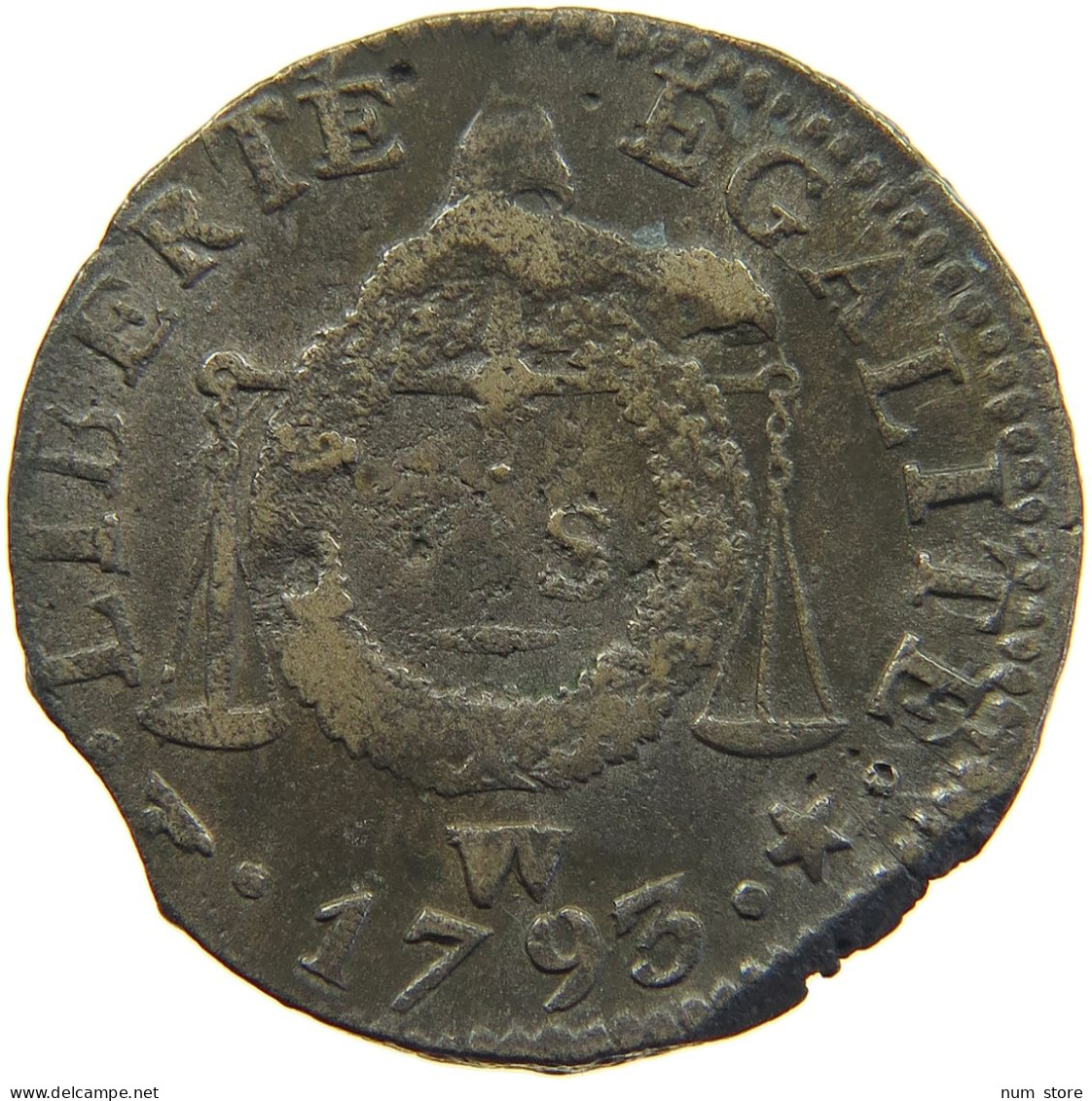 FRANCE SOL 1793 W BALANCES #t001 0347 - 1792-1804 First French Republic