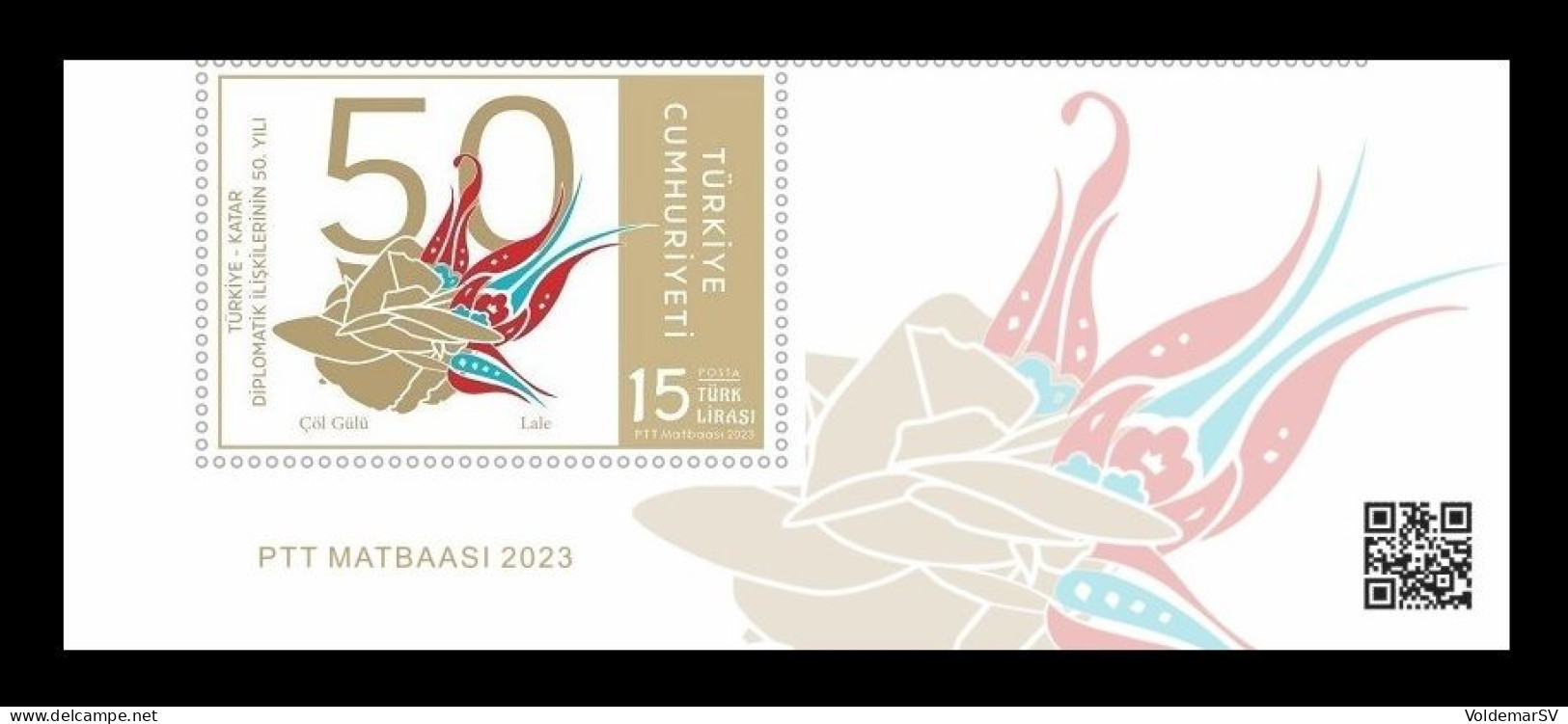 Turkey 2023 Mih. 4746 Diplomatic Relations With Qatar (with Label) MNH ** - Neufs