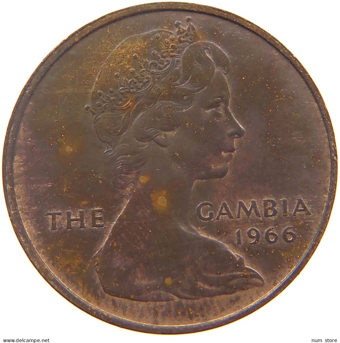 GAMBIA PENNY 1966 Elizabeth II. (1952-2022) #c071 0527 - Gambie