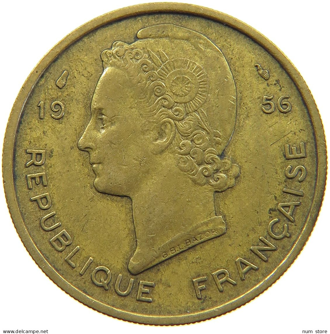 FRENCH WEST AFRICA 25 FRANCS 1956  #c067 0267 - French West Africa