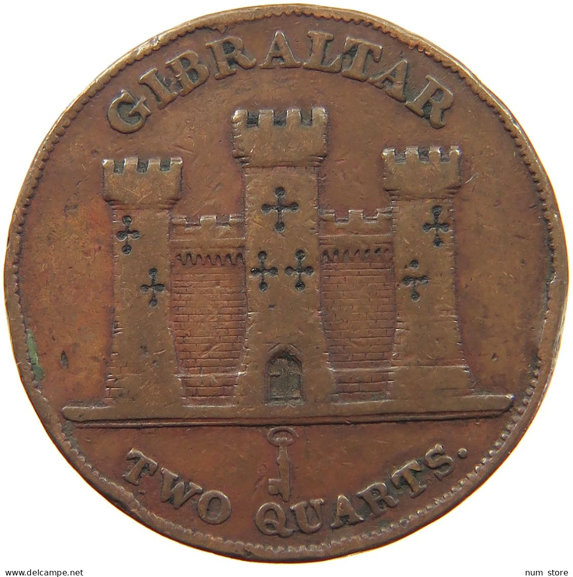 GIBRALTAR 2 QUARTS 1842 Victoria 1837-1901 #t016 0021 - Gibraltar