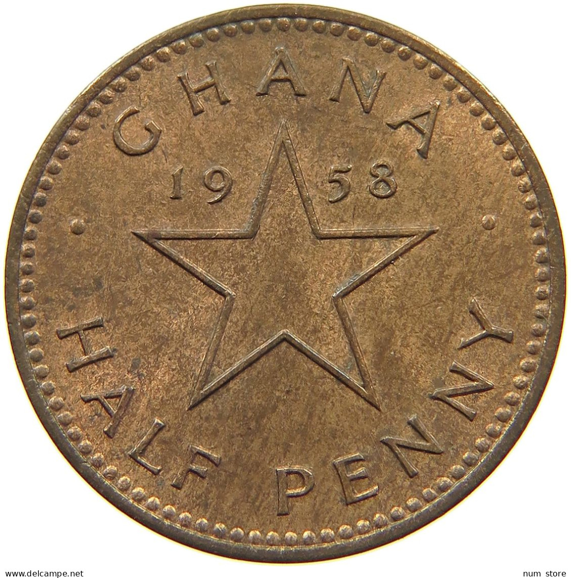 GHANA 1/2 PENNY 1958  #c013 0135 - Ghana