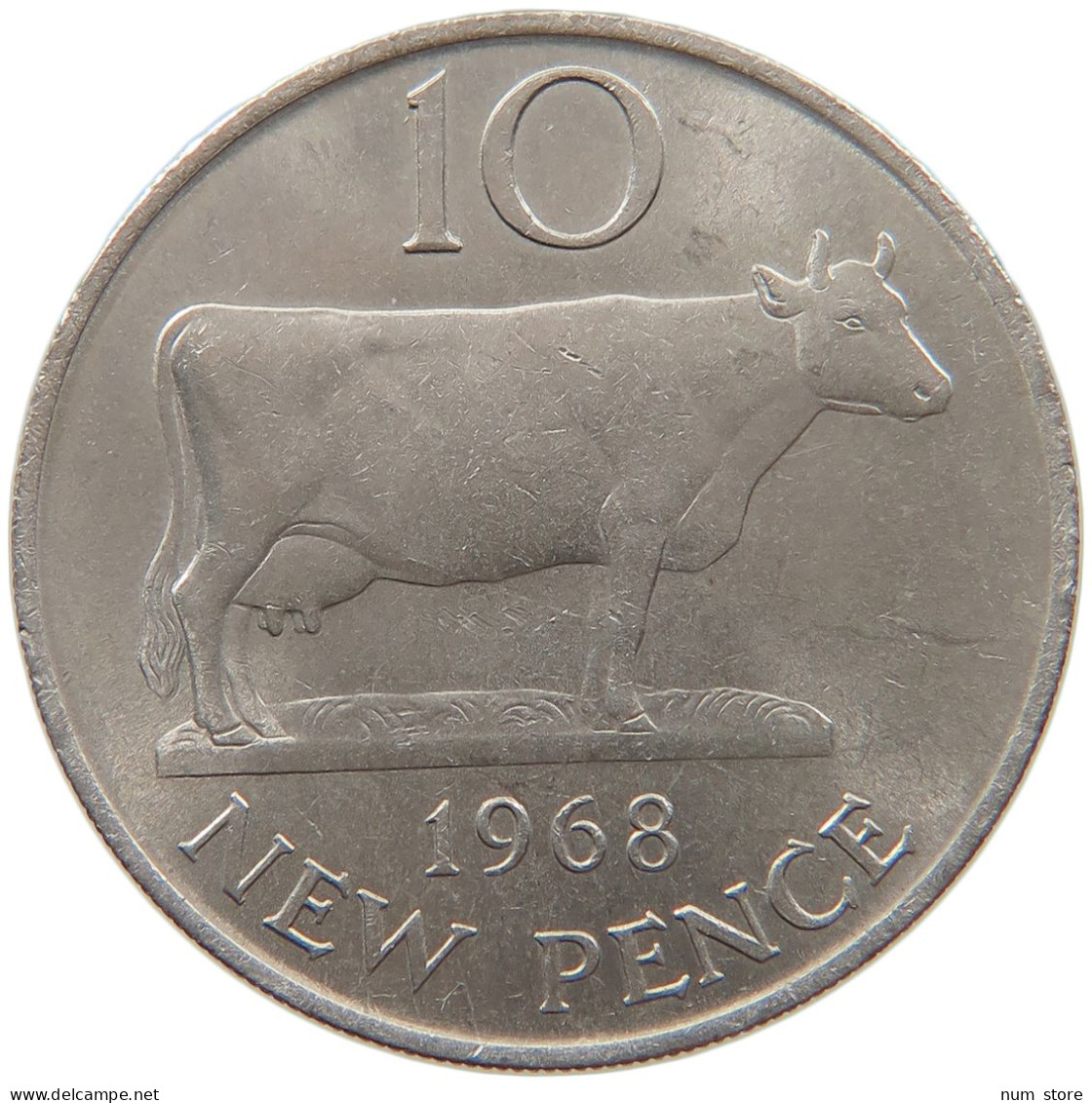 GUERNSEY 10 PENCE 1968 Elizabeth II. (1952-2022) #s019 0059 - Guernsey