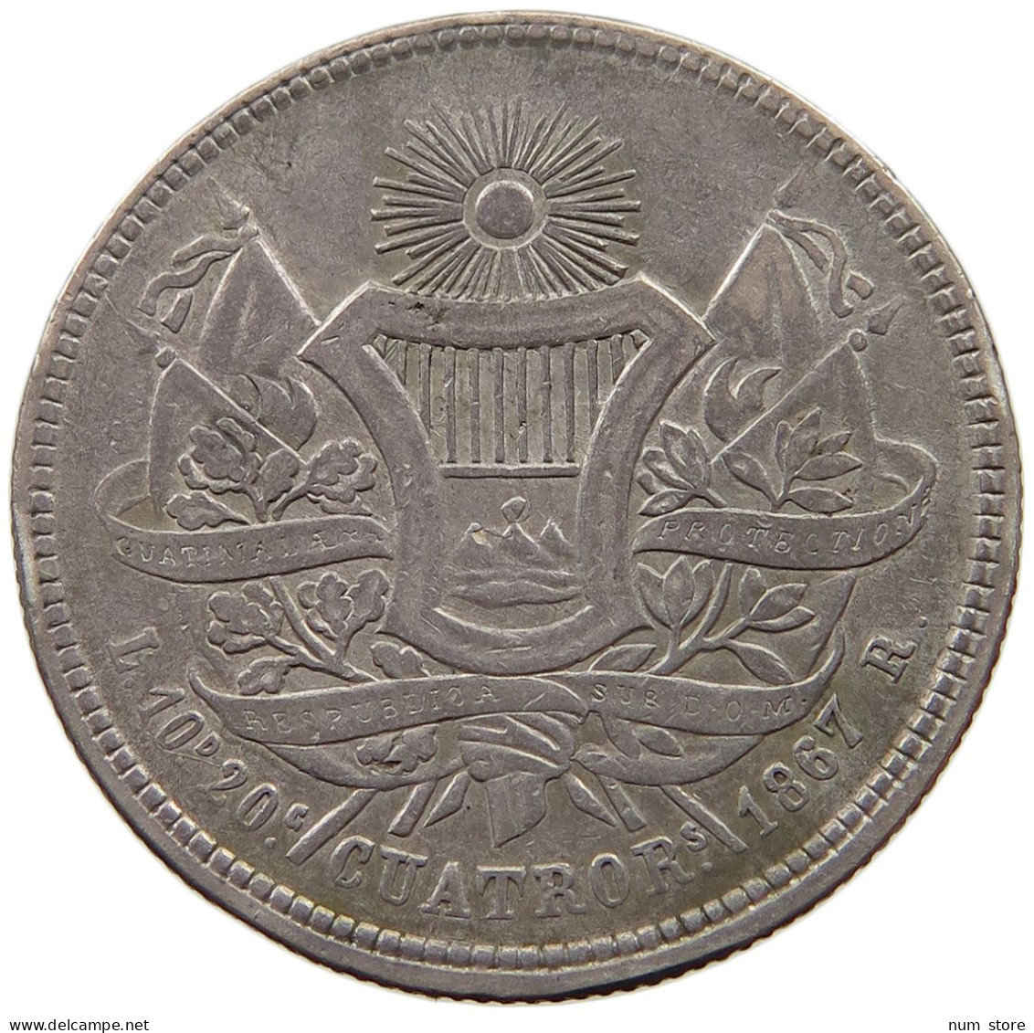 GUATEMALA 4 REALES 1867  #t064 0431 - Guatemala