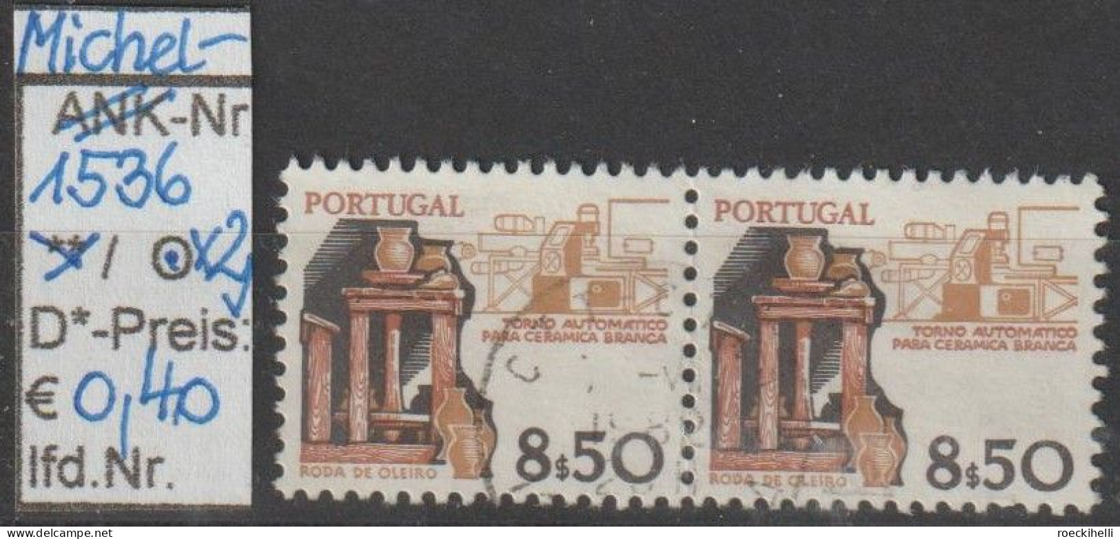 1981 - PORTUGAL - FM/DM "Entwicklung D. Arbeitsmittel" 8,50 E Mehrf. - 2x  O Gestempelt - S.Scan (port 1536o X2) - Usado