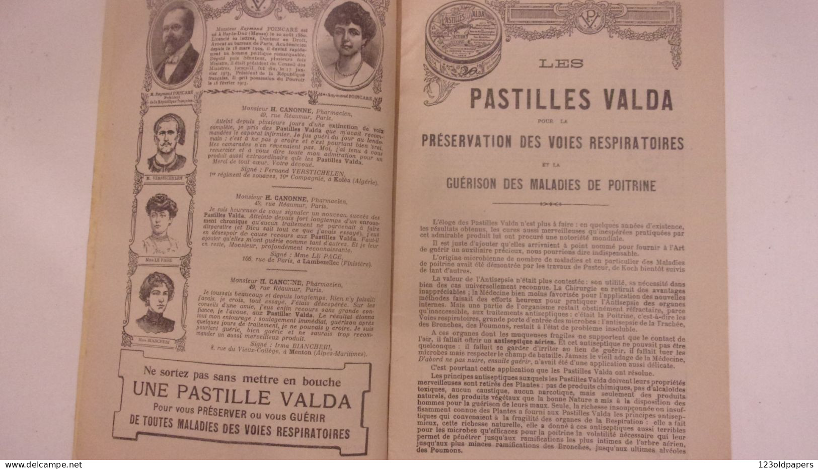 RARE CATALOGUE VALDA PASTILLES 32 PAGES ILLUSTREES PUB TEMOIGNAGES ... DEBUT XX EME - 1900 – 1949