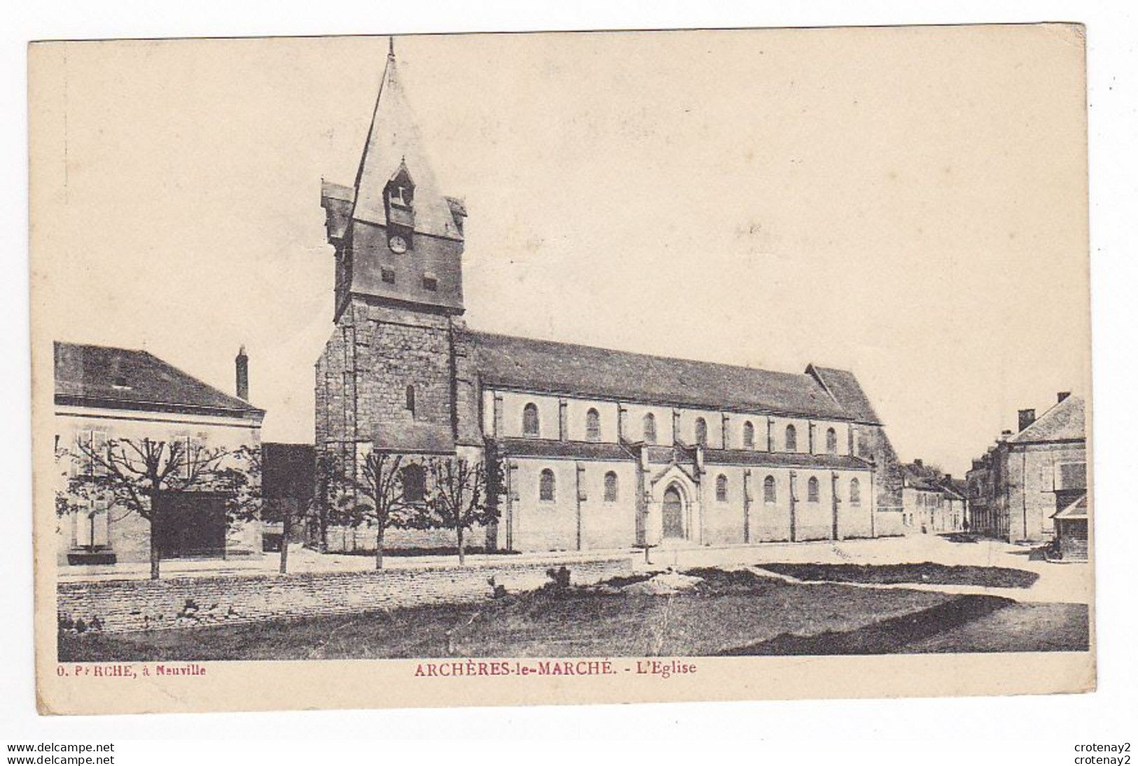 45 ASCHERES Le Marché Vers Artenay L'Eglise En 1917 - Artenay
