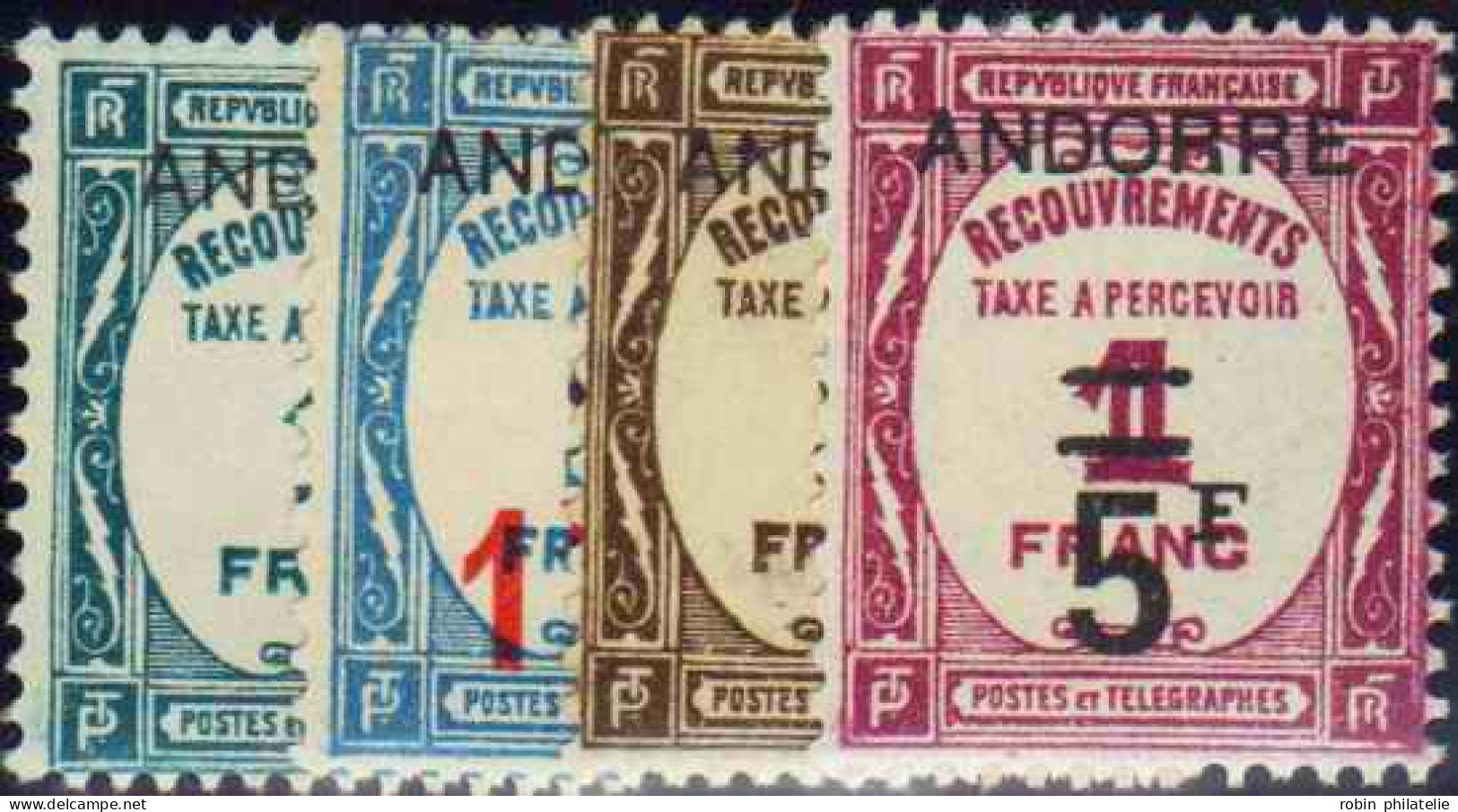 Andorre Taxes N°9 à 15 7 Valeurs Qualité:** - Unused Stamps