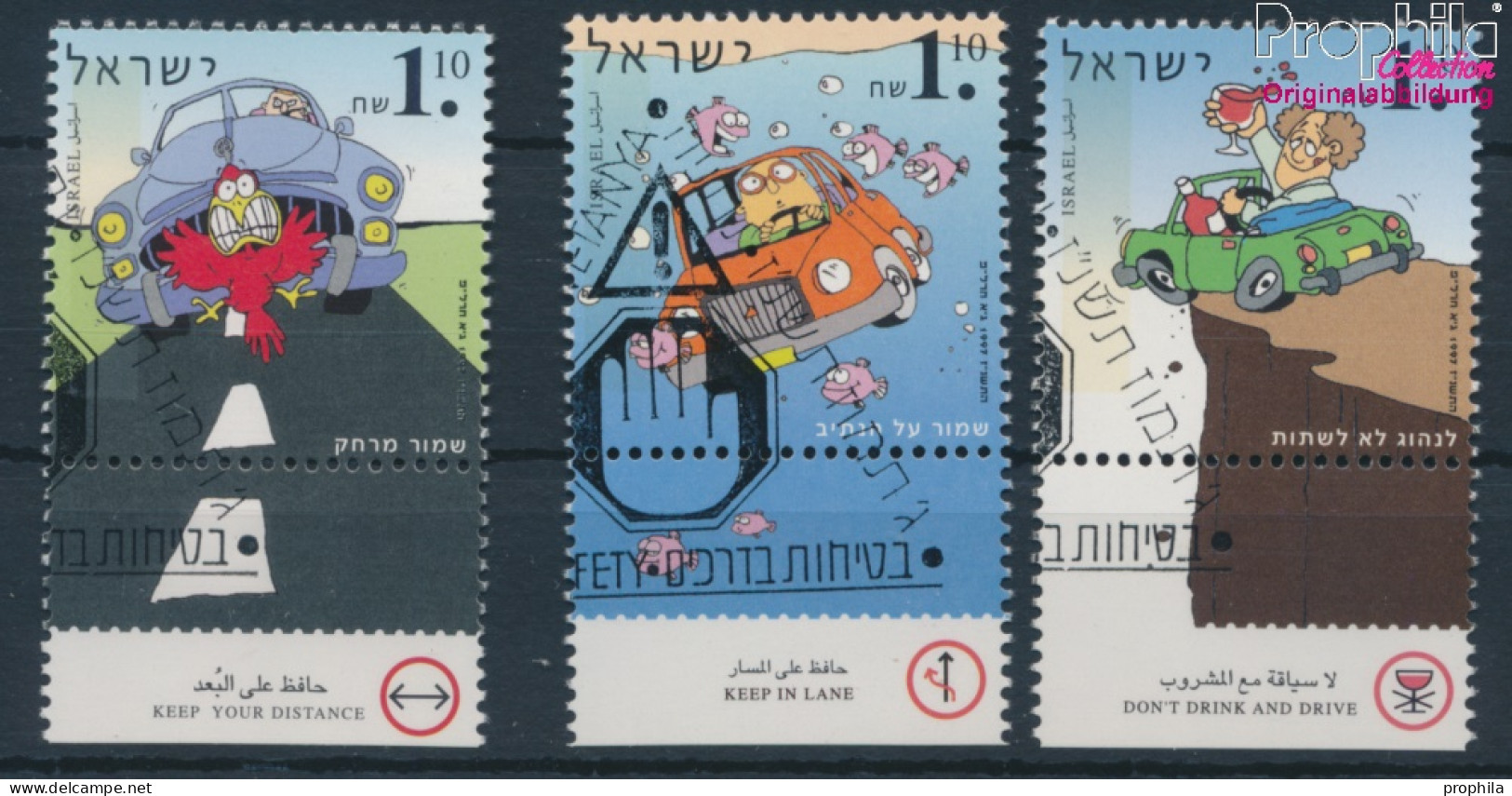 Israel 1432-1434 Mit Tab (kompl.Ausg.) Gestempelt 1997 Sicherheit Im Straßenverkehr (10253357 - Gebraucht (mit Tabs)