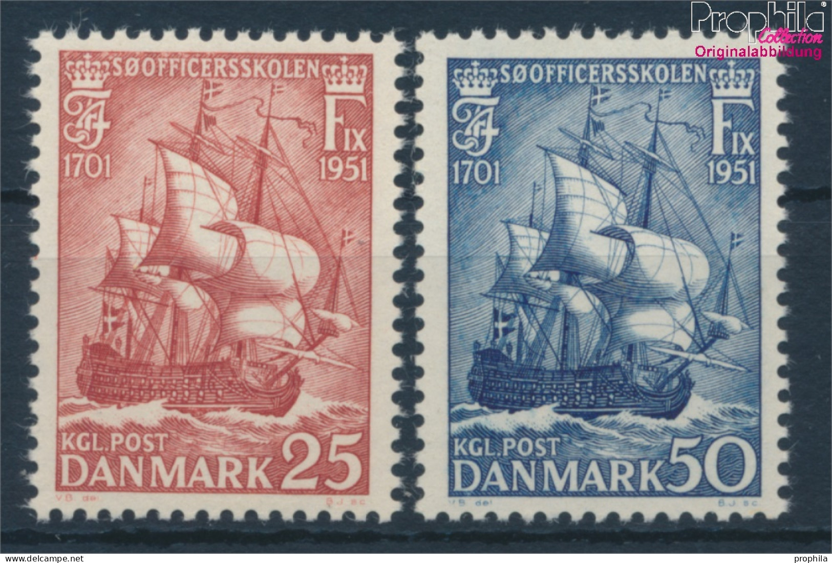 Dänemark 323-324 (kompl.Ausg.) Postfrisch 1951 Seekadettenschule (10262927 - Neufs