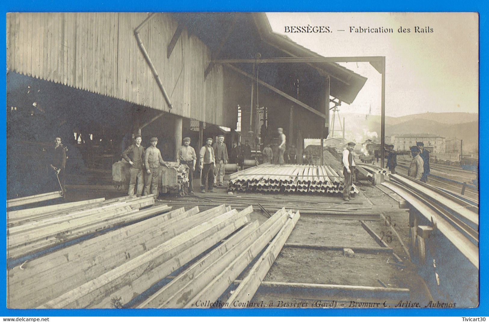 CARTE PHOTO GARD (30) - BESSEGES - FABRICATION DES RAILS - Bessèges