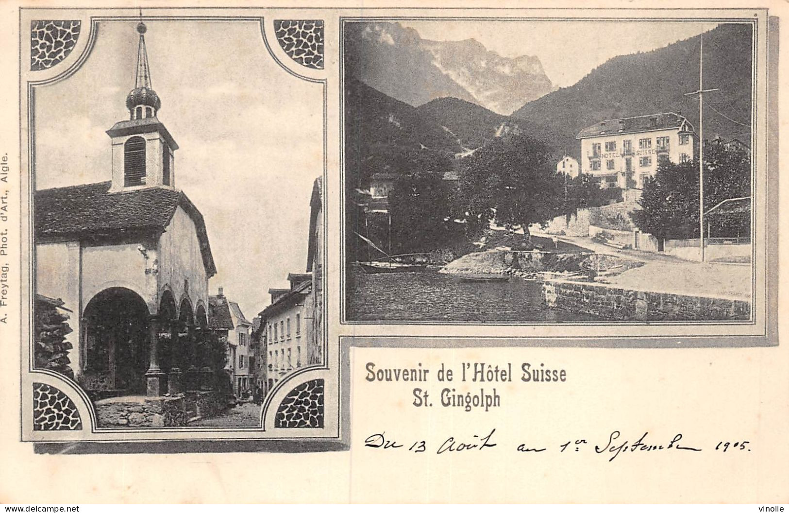 PIE-23-FRP-AR-5629 : SOUVENIR DE L'HOTEL SUISSE SAINT-GINGOLPF - Saint-Gingolph