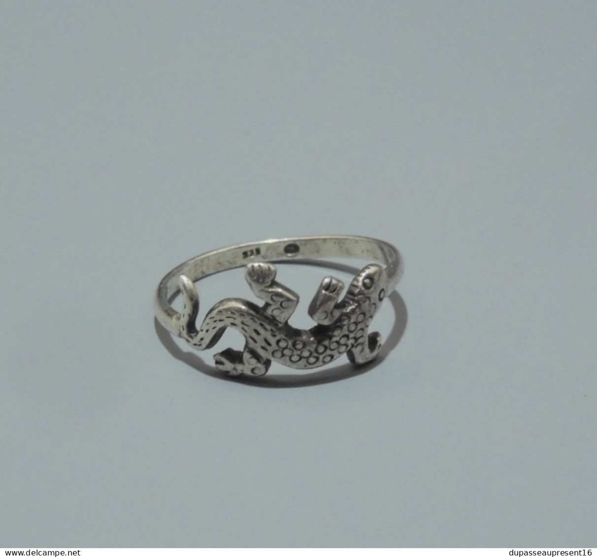 -BELLE ANCIENNE BAGUE ARGENT 925° LEZARD/SALAMANDRE Poinçon Orfèvre THL BIJOU   E - Anelli