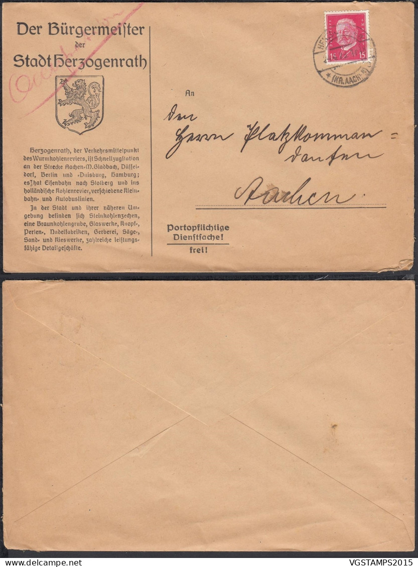 Belgique 1929 - Lettre De Belgique De L'occupation Belge En Allemagne Pour Le Commandant De La Place (EB) DC-12162 - 1929-1941 Grande Montenez