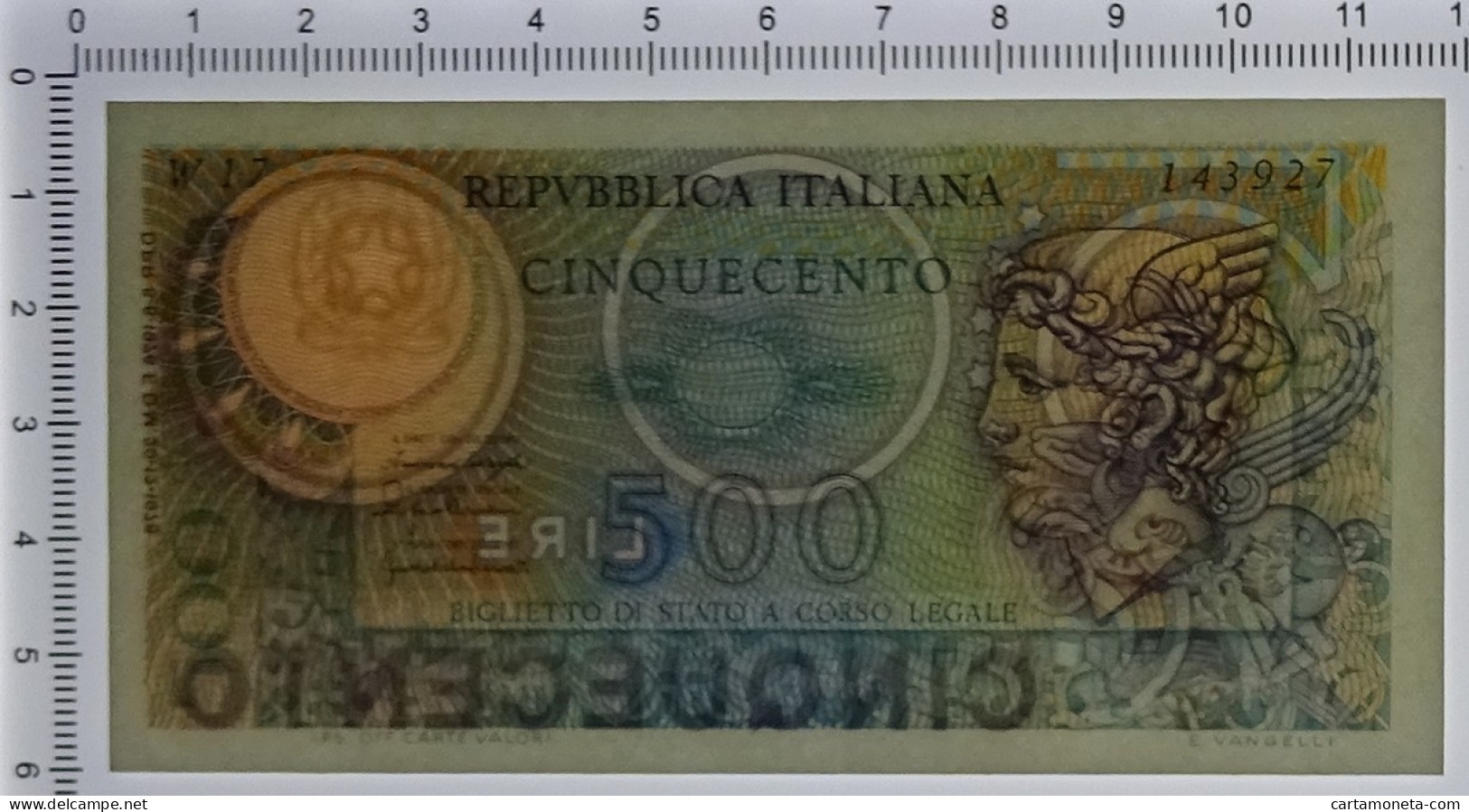 500 LIRE BIGLIETTO DI STATO MERCURIO SERIE SOSTITUTIVA 20/12/1976 QFDS - Sonstige & Ohne Zuordnung