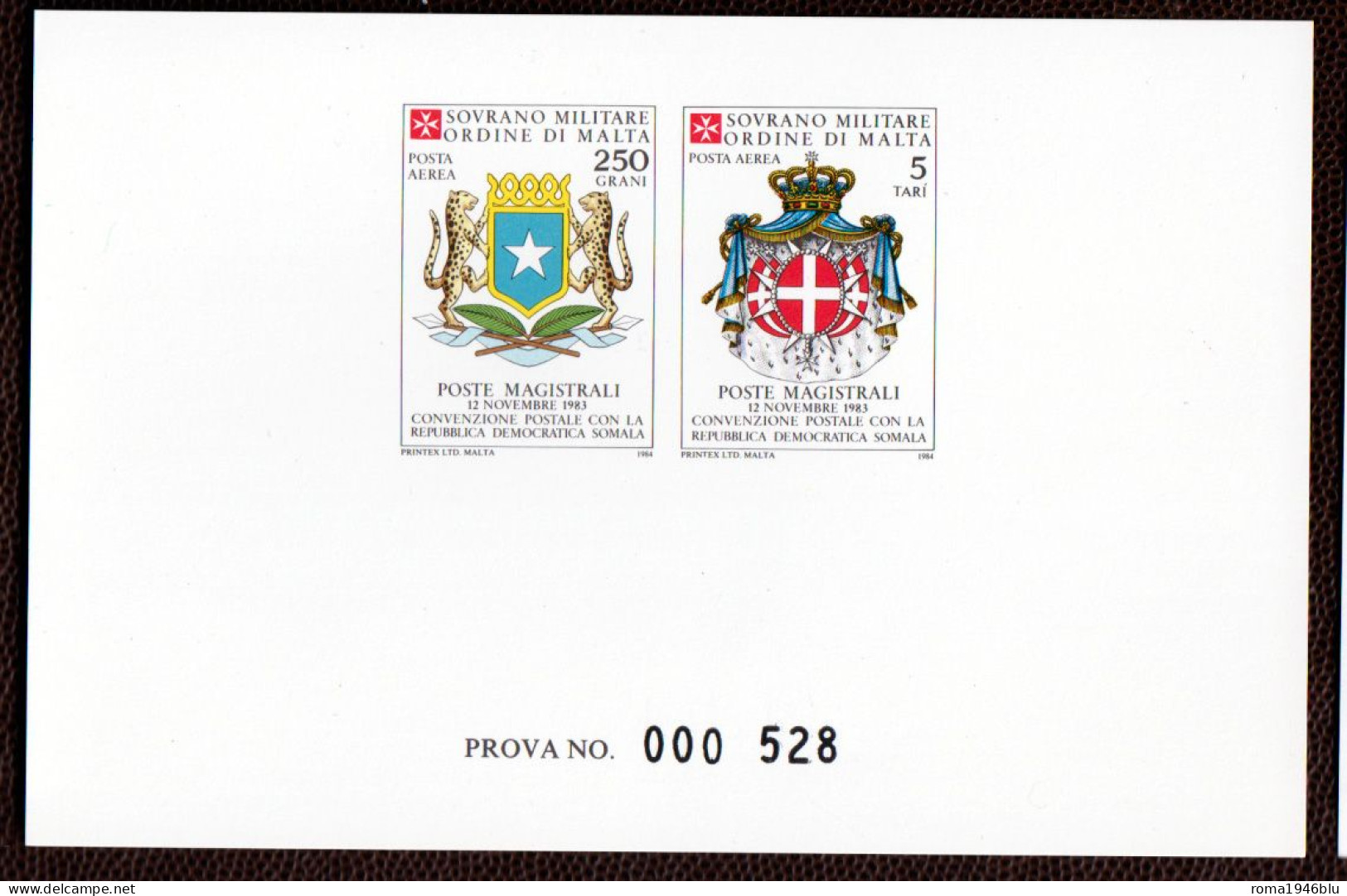 SMOM PROVE 1984 Unif.A5/6 Perfetta/VF - Malta (Orde Van)