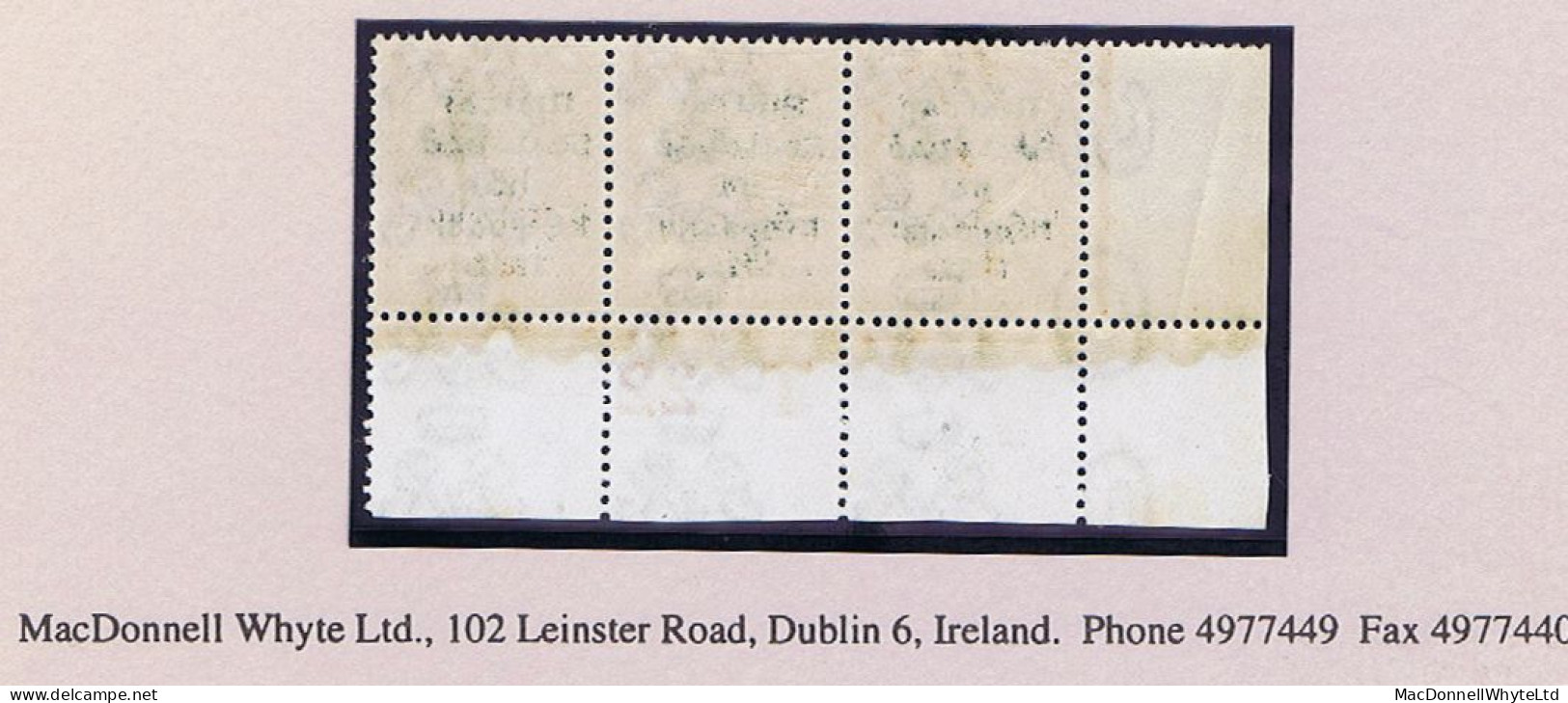 Ireland 1922 (July) Thom Rialtas 5-line Overprint In Blue-black On 2d Orange Die 2, Control T22 Perf Corner Strip Of 3 M - Neufs