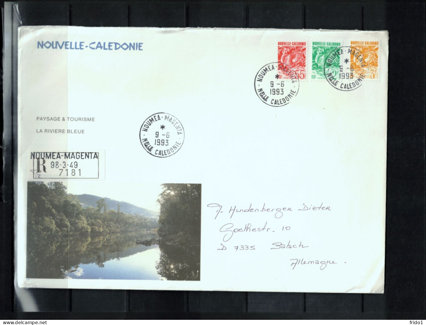 New Caledonia / Nouvelle Caledonie 1993 Interesting Registered Letter - Covers & Documents