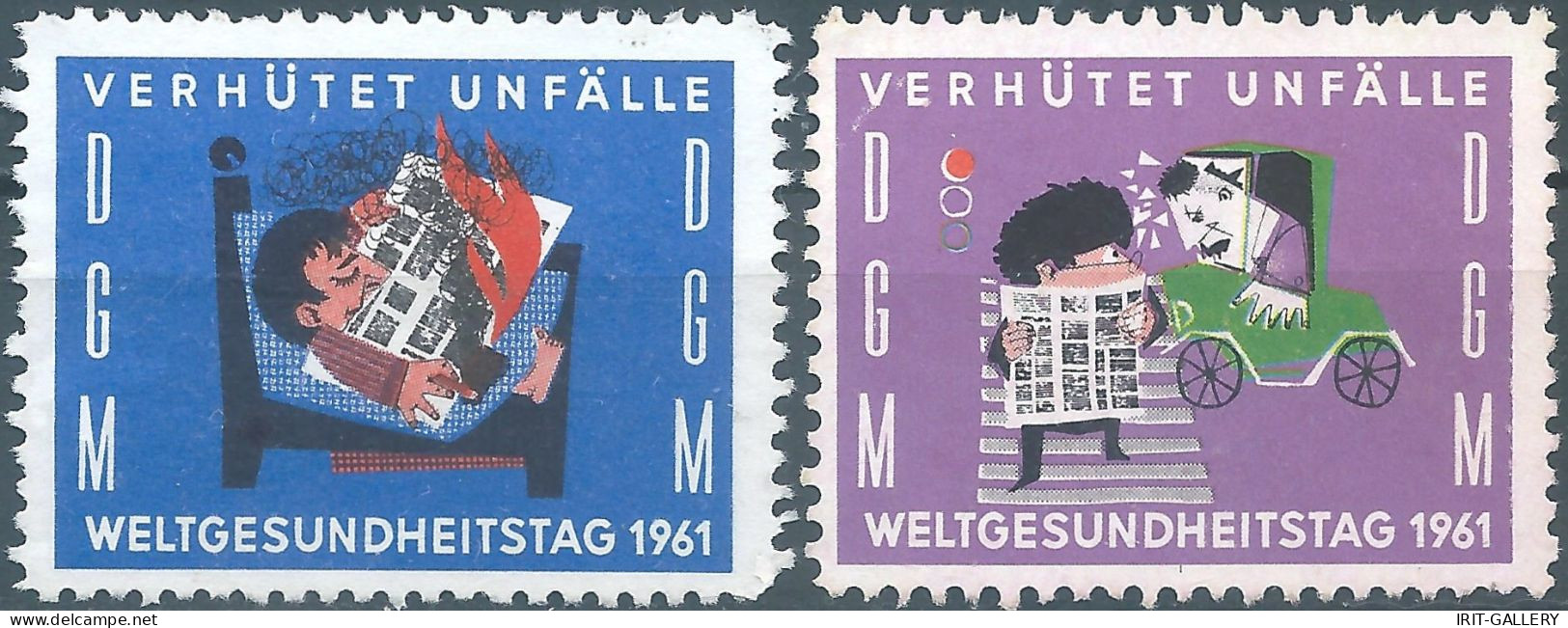 Germany-Deutschland, 1961 Verhütet Unfälle - WORLD HEALTH DAY, Prevents Accidents,Mint , Rare - Unfälle Und Verkehrssicherheit