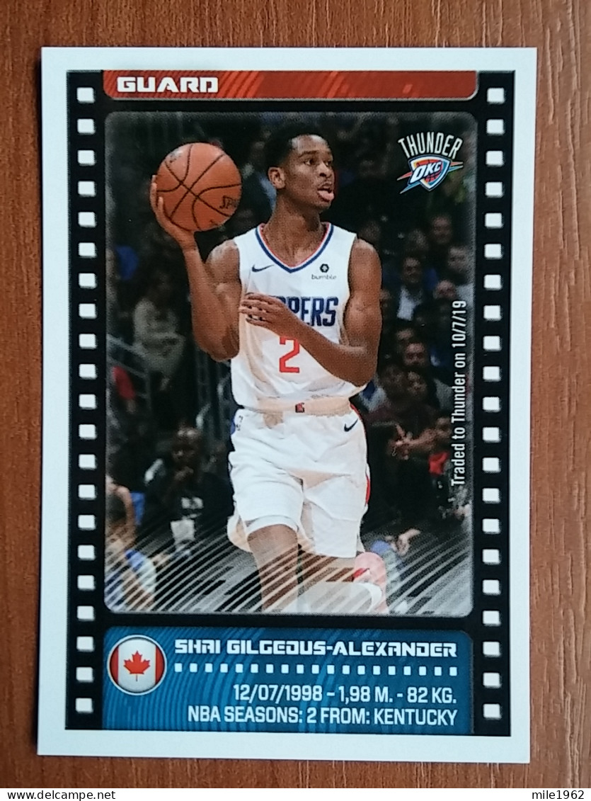 ST 7 - NBA SEASONS 2019-20, Sticker, Autocollant, PANINI, No. 347 Shai Gilgeous-Alexander Oklahoma City Thunder - Libri