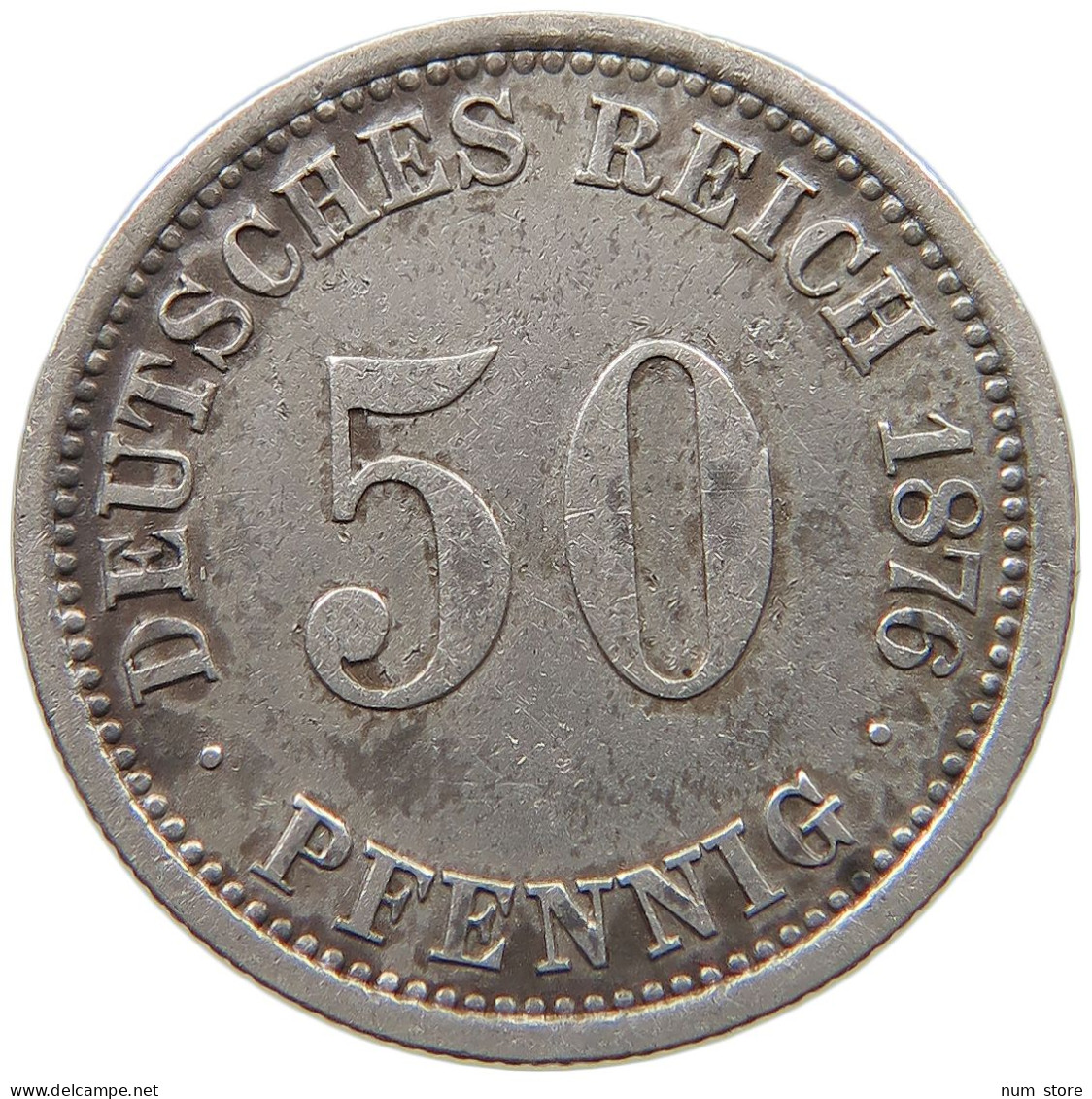 KAISERREICH 50 PFENNIG 1876 A  #a033 0531 - 50 Pfennig