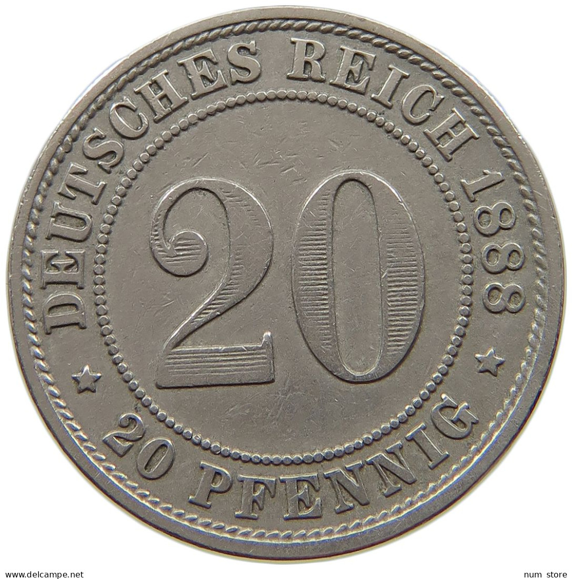 KAISERREICH 20 PFENNIG 1888 A  #a043 0467 - 20 Pfennig