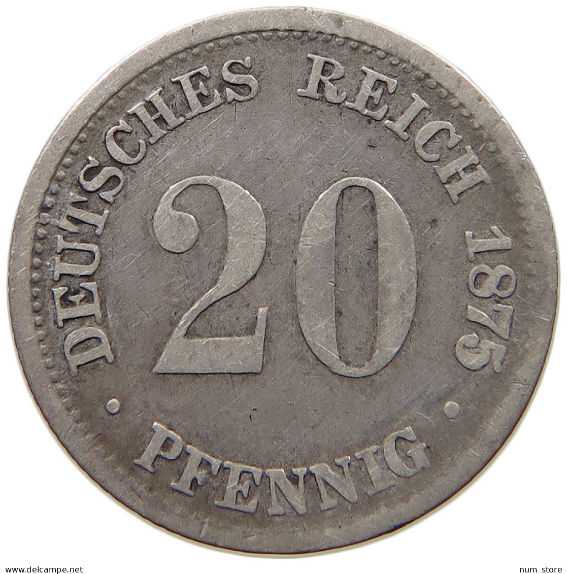 KAISERREICH 20 PFENNIG 1875 D  #a091 0937 - 20 Pfennig