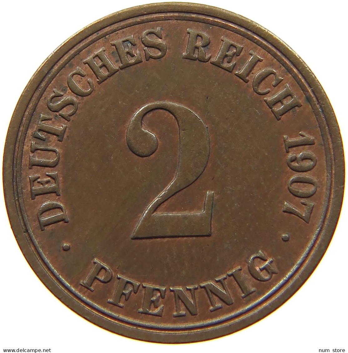 KAISERREICH 2 PFENNIG 1907 A  #c013 0319 - 2 Pfennig