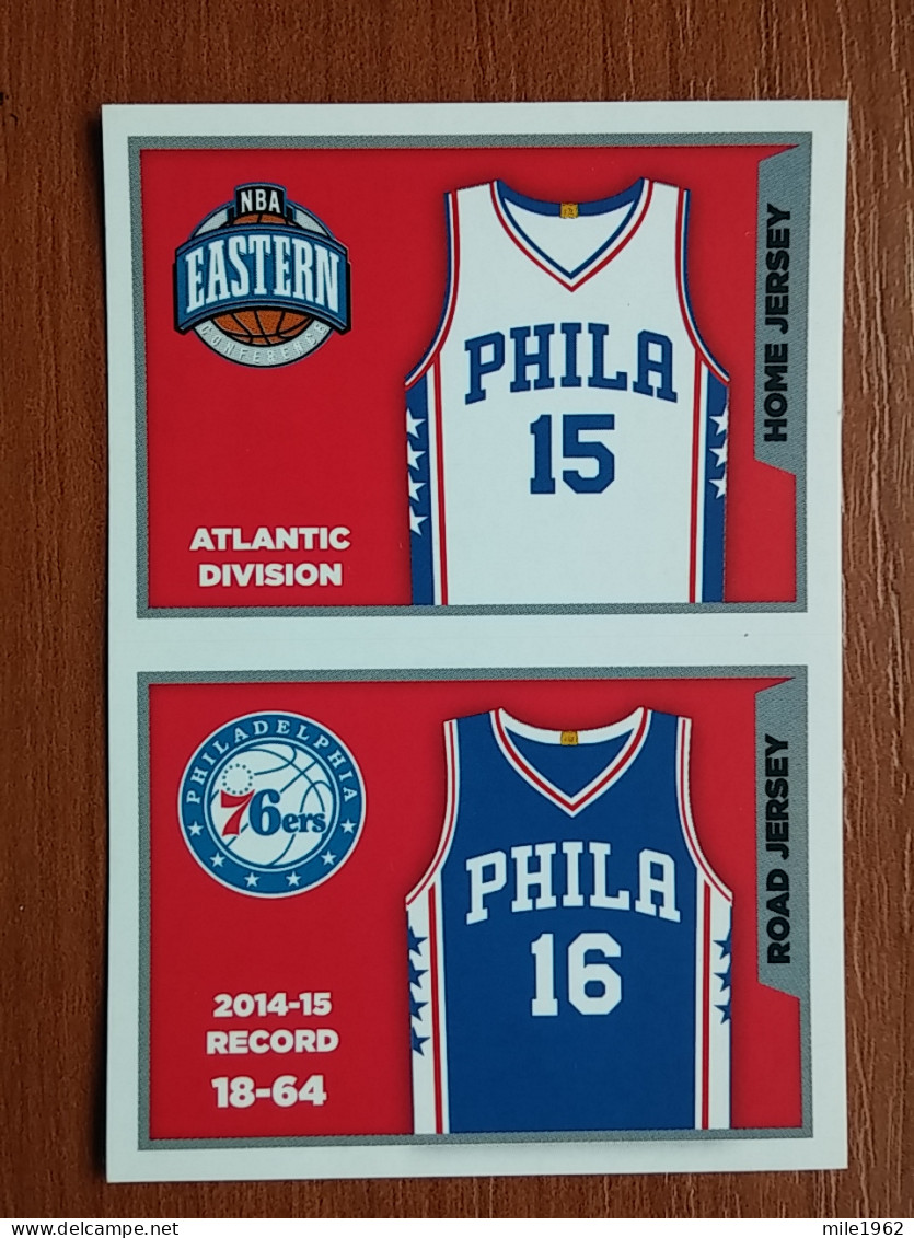 ST 19 - NBA SEASONS 2015-16, Sticker, Autocollant, PANINI, No 53 Home Jersey Philadelphia 76ers - Libri