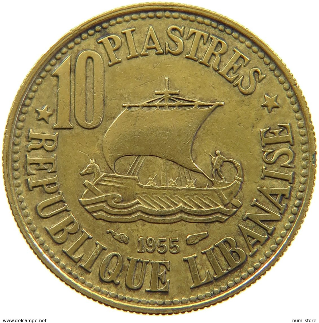 LEBANON 10 PIASTRES 1955  #a081 0201 - Lebanon