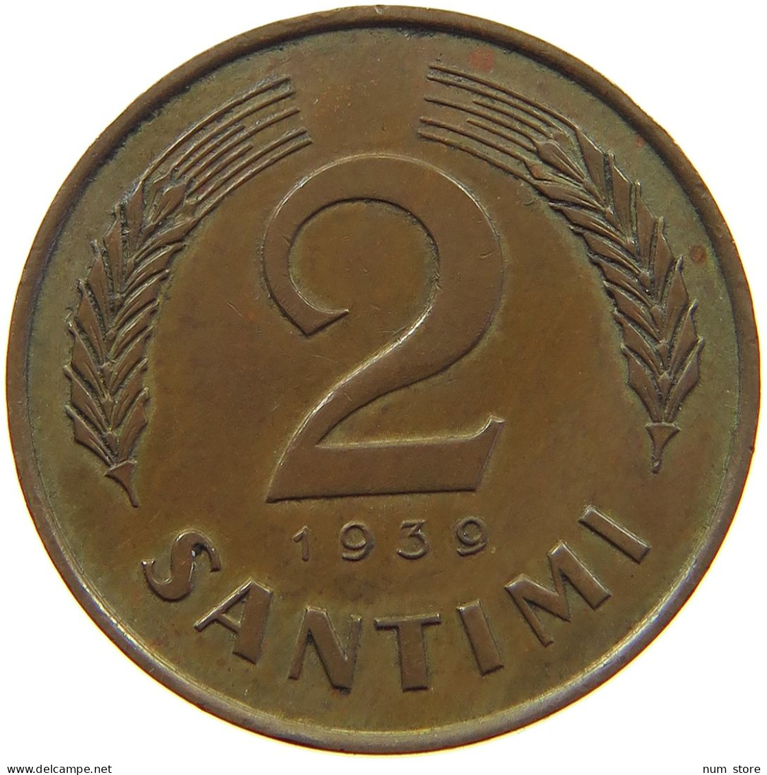 LATVIA 2 SANTIMI 1939  #t142 0259 - Lettonie