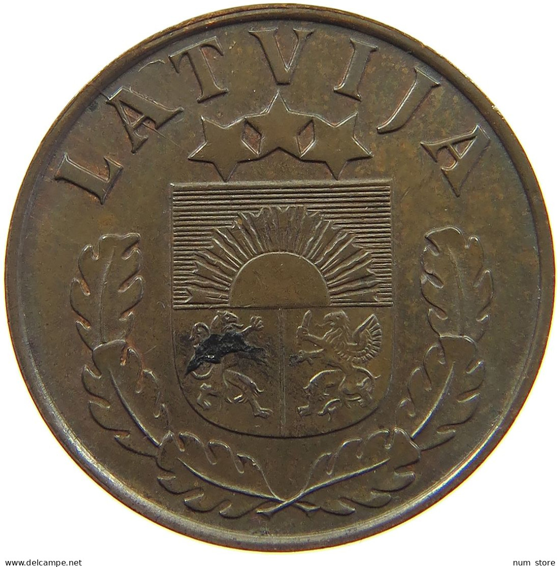 LATVIA 2 SANTIMI 1939  #a095 0651 - Lettonie