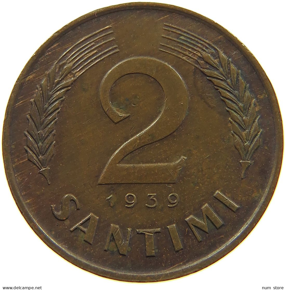 LATVIA 2 SANTIMI 1939  #a095 0653 - Lettonie