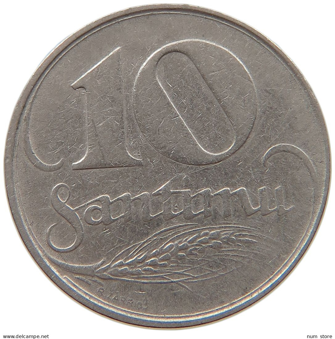 LATVIA 10 SANTIMU 1922  #s014 0169 - Letland