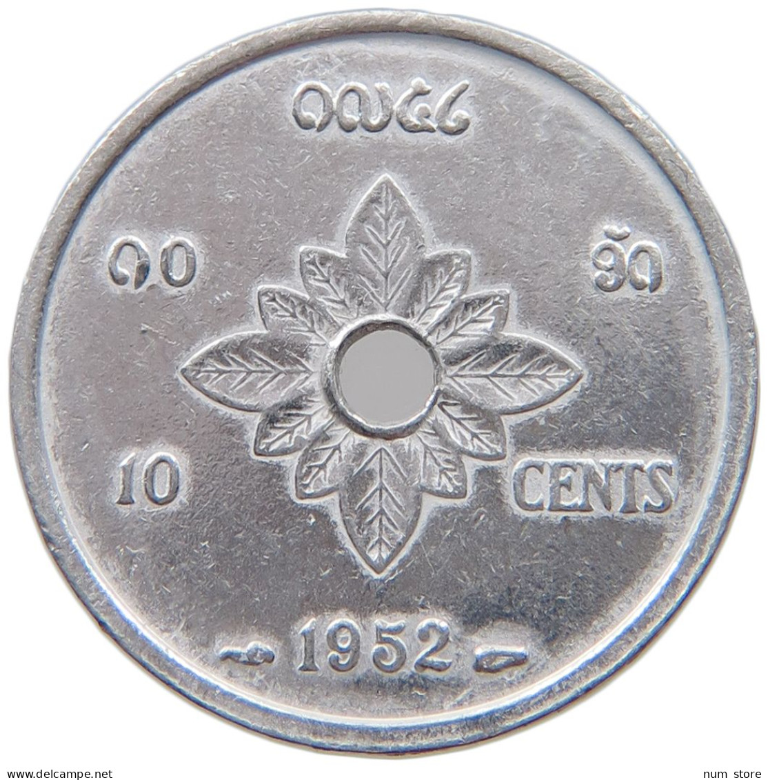 LAOS 10 CENTS 1952  #a021 0813 - Laos